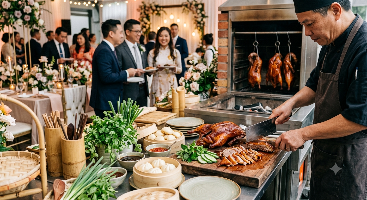 Sự giao thoa giữa ẩm thực truyền thống và hiện đại trong tiệc cưới