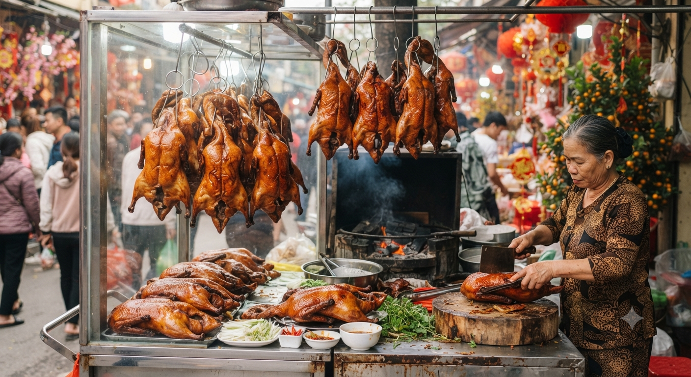 Vịt quay da giòn trong các dịp lễ Tết và ngày rằm